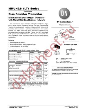 MMUN2213LT1G datasheet  